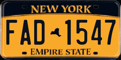 NY license plate FAD1547