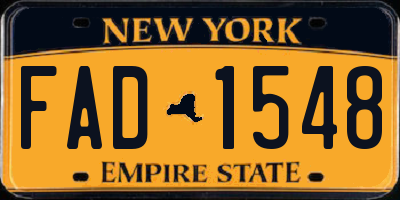 NY license plate FAD1548