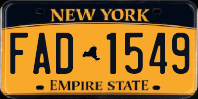 NY license plate FAD1549