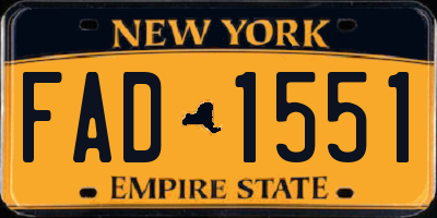 NY license plate FAD1551