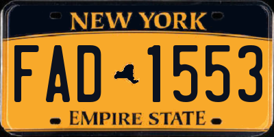 NY license plate FAD1553