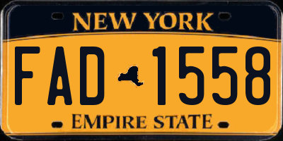 NY license plate FAD1558