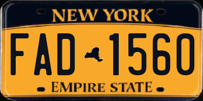 NY license plate FAD1560