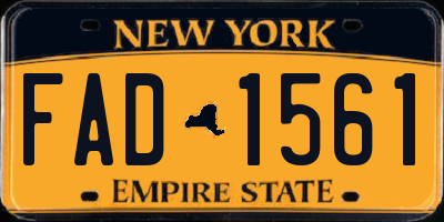 NY license plate FAD1561