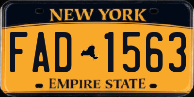 NY license plate FAD1563