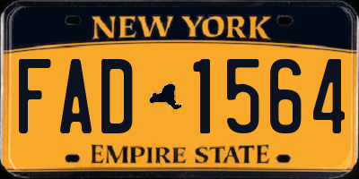 NY license plate FAD1564