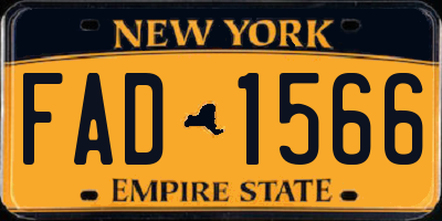 NY license plate FAD1566