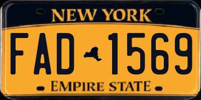 NY license plate FAD1569