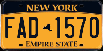 NY license plate FAD1570