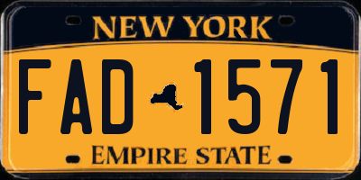 NY license plate FAD1571