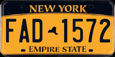 NY license plate FAD1572