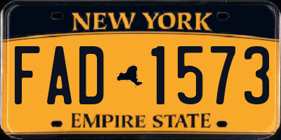 NY license plate FAD1573