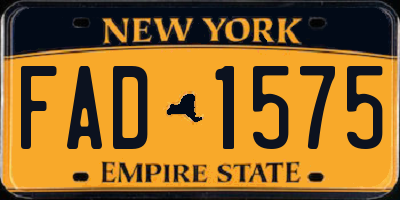 NY license plate FAD1575