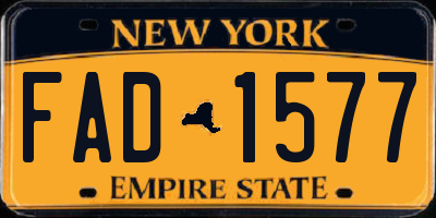 NY license plate FAD1577