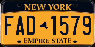 NY license plate FAD1579