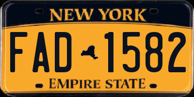 NY license plate FAD1582