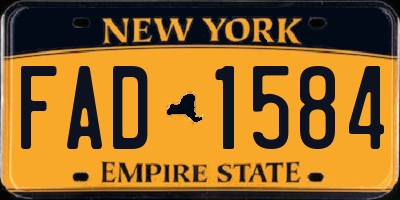 NY license plate FAD1584