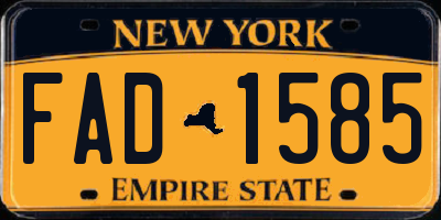 NY license plate FAD1585