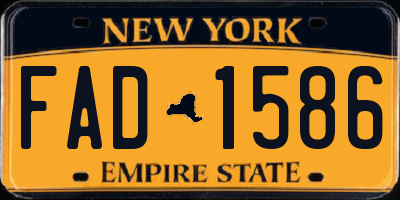 NY license plate FAD1586