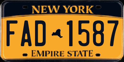 NY license plate FAD1587