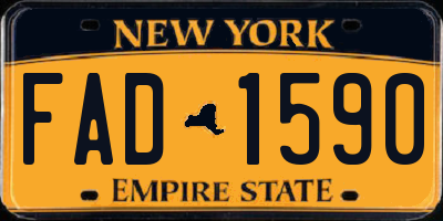 NY license plate FAD1590