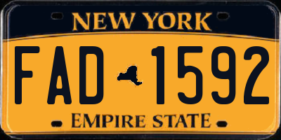 NY license plate FAD1592