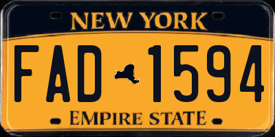 NY license plate FAD1594