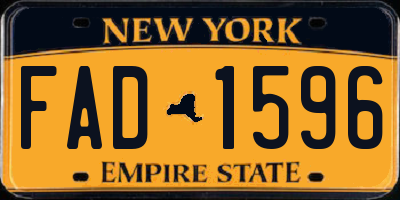 NY license plate FAD1596