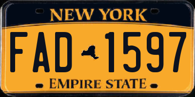 NY license plate FAD1597