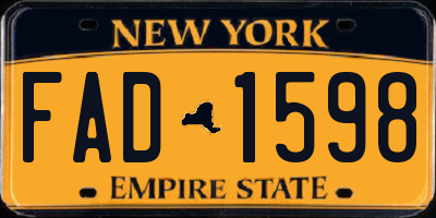 NY license plate FAD1598