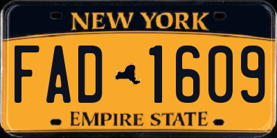 NY license plate FAD1609