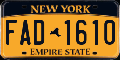 NY license plate FAD1610