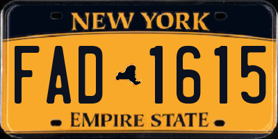 NY license plate FAD1615