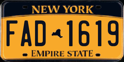 NY license plate FAD1619