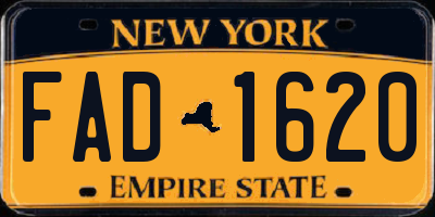 NY license plate FAD1620