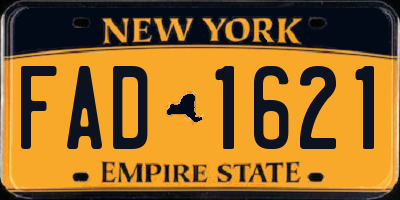 NY license plate FAD1621