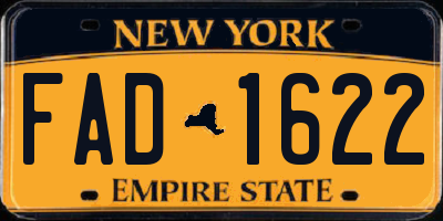 NY license plate FAD1622