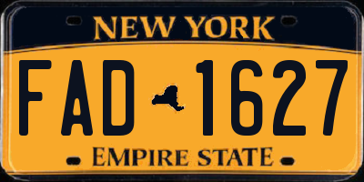 NY license plate FAD1627