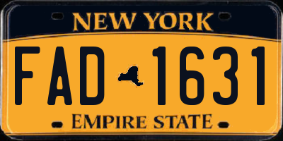 NY license plate FAD1631