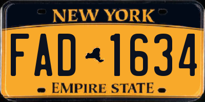 NY license plate FAD1634