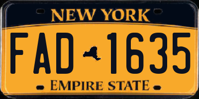 NY license plate FAD1635