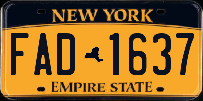 NY license plate FAD1637