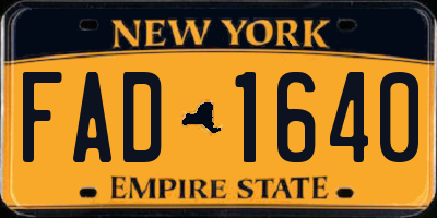 NY license plate FAD1640