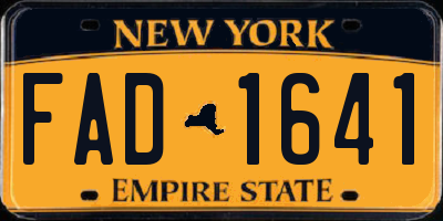 NY license plate FAD1641