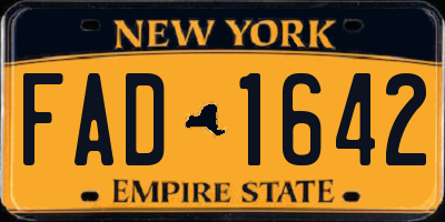 NY license plate FAD1642