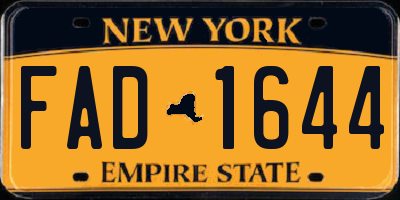 NY license plate FAD1644