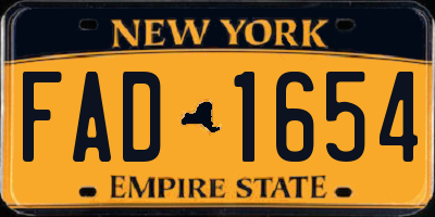 NY license plate FAD1654