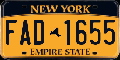 NY license plate FAD1655