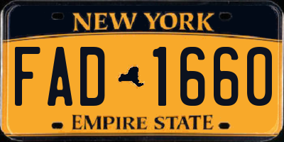 NY license plate FAD1660