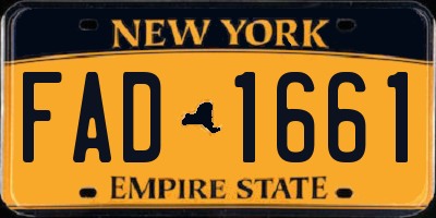 NY license plate FAD1661